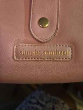 Simply Southern Pink Tote with Gold Logo Detail